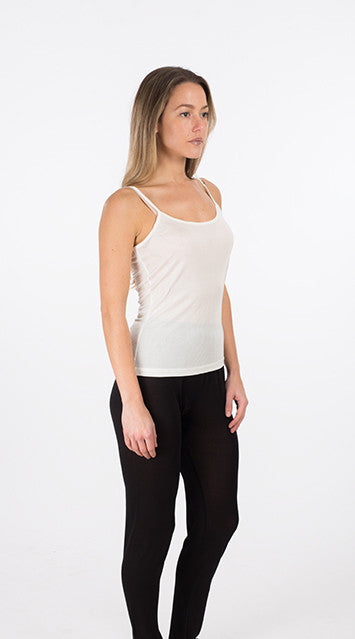 Bamboo Shelf Bra Tank White